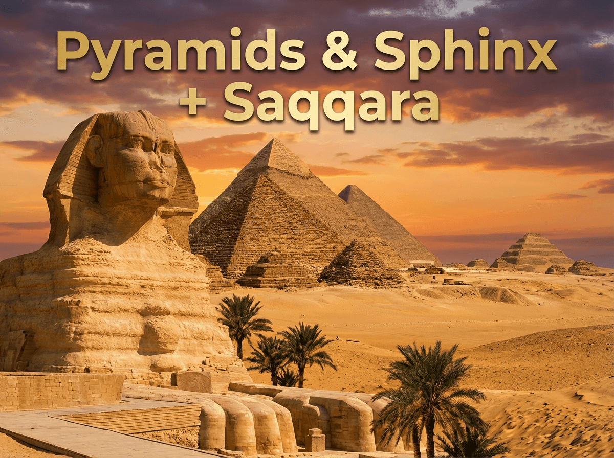 Giza Pyramids and Saqqara day tour from Cairo