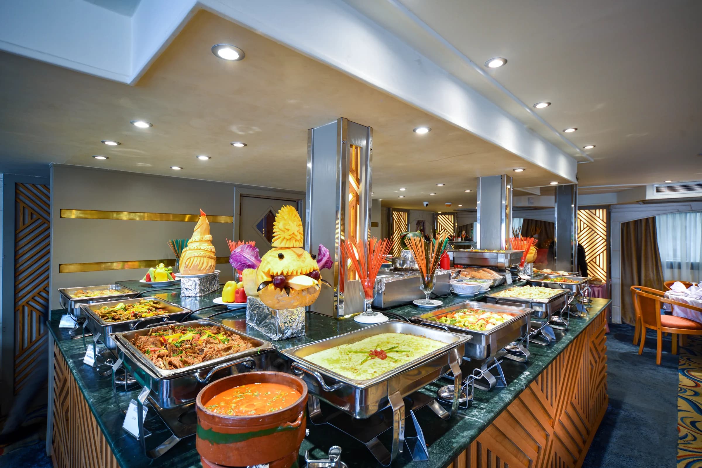 Buffet service on the M/S Nile Treasure